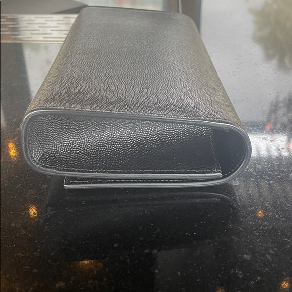 Yves Saint Laurent Silver Logo Black Clutch - Picture 5 of 6